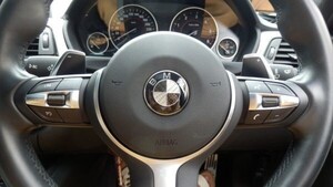 ●BMW 黒銀カーボンステアリングエンブレム /ハンドルエンブレム/ステアリングバッチ/F01/F02/F04/F06/F07/F10/F11/F12/F13/F15/F16/F20