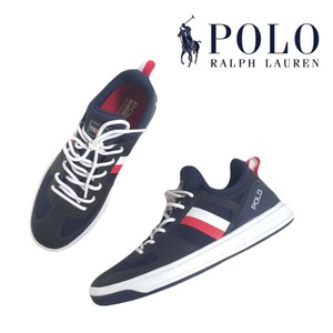 新品未使用 抜群の履き心地 Polo Ralph Lauren 好配色 軽量 スニーカー 靴 メンズ US7 25.0cm ラルフローレン ネイビー 紺 2405259