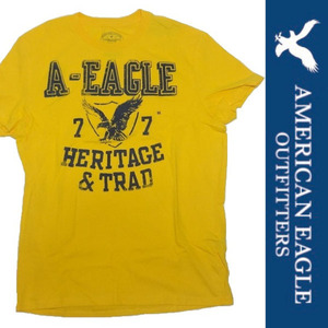 新品 AMERICAN EAGLE S/S T-SHIRT アメリカン イーグル 半袖 Tシャツ イエロー コットン カットソー M 正規品 020