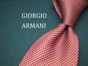 美品【GIORGIO ARMANI ジョルジオアルマーニ】 C1670 赤系 RED SILK ブランド ネクタイ 古着 良品