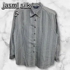 美品jasml silkくすみカラーストライプシャツFフェアリーグランジy2k綿