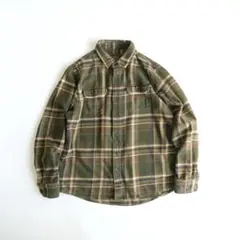 ORVIS オービス　フランネルチェックシャツジャケット　カーキ　XL 古着