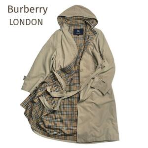 ☆Burberry LONDON☆バーバリーロンドン フード付きトレンチコート ノバチェック サイズL