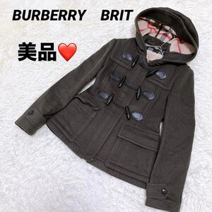 【BURBERRY BRIT】バーバリーブリット（F）ダッフルコート フード　アウター ノバチェック