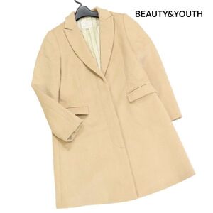 BEAUTY&YOUTH ユナイテッドアローズ 秋冬 メルトン ウール チェスター コート Sz.S　レディース ベージュ 日本製　K3T00815_A#N