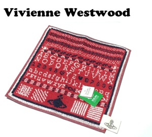 【Vivienne Westwood】(NO.5854）ヴィヴィアンウエストウッド タオルハンカチ レッド系　ORB　未使用　25cm