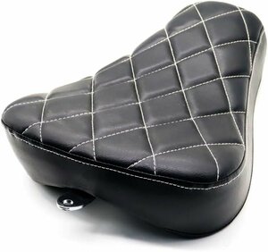 スポーツスターXL883 XL1200 48 2014 2015 2016のハーレー用オートバイ黒革フロントドライバーソロシートクッション枕 (E)