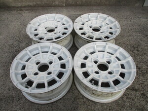 (稀少な当時物4本set/格安出品)!! ブリヂストン POTENZA RALLY R-3 (白) (13x5,5+20 4H/114,3) 旧車 ドリ車 サニトラ AE86 ハチロク 他にも