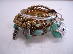 【KCM】amb-995★箱なし未使用★【Samantha wills】 TURQUOISE TRAVELS BANGLE SET　ブレスレット　バングル　レディース