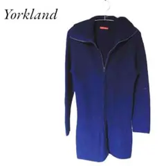 希少　Yorkland　ロング　カーディガン　アウター　ネイビー　ウォッシャブル