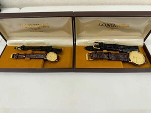 LONGINES ペア ゴールド文字盤 クォーツ