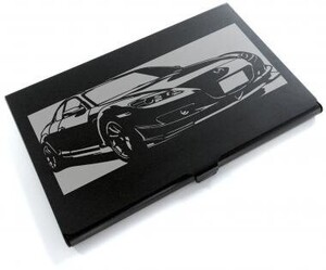 ブラックアルマイト「マツダ(MAZDA) RX-8」切り絵デザインのカードケース[CC-059]