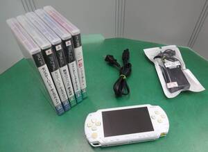 ★6771 中古 動作品 PSP本体 PSP-1000 ホワイト バッテリーパック無し オマケでソフト付き