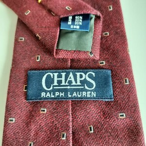 RALPH LAUREN（ ラルフローレン)赤ミニ黒四角ネクタイ