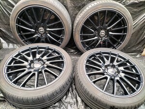 A-TECH SCHNEIDAR 19インチ 8J 114.3 5穴 ET+44 225/40R19 KUMHO TRAIANGLE タイヤホイール クラウン エスティマ オデッセイ インチアップ