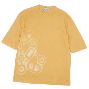 極美品 エルメス HERMES コットンニット Tシャツ カットソー 半袖 ショートスリーブ シェーヌダンクル トップス メンズM cf06mb-rm10f10526