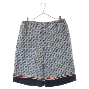 GUCCI グッチ Gucci Printed Satin Bermuda Shorts GG総柄 サテンハーフパンツ 672698 ZAMZY 4589 ブルー