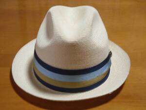 ステットソン ストロー フェドラ 中折れ ハット US 7 1/8 57cm vintage used 古着 stetson fedora hat サイズ 女性の方にも オススメ 0