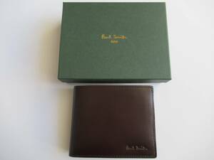 Paul Smith ポールスミス★新品！箱付きヴィンテージマルチストライプインサイド牛革財布 濃茶