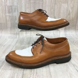 KZ1382★Alden / UNITED ARROWS別注 : コンビレザーUチップシューズ★US7★ブラウン/白系 定価￥92400- オールデン