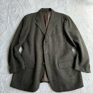 【美品】 テイジン 秋冬 ハリスツイード ウール ジャケット XL～サイズ相当 TEIJIN MEN