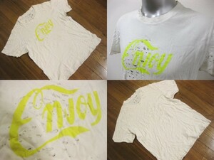 名作 本物 初期 lucien pellat-finet ルシアンペラフィネ LPF Enjoy クラッシュ ダメージ 加工 半袖 Tシャツ M