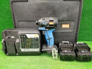 中古品 MAX マックス 18V 5Ah 充電式 ブラシレスインパクトドライバ PJ-ID151B-B2C/1850A バッテリー2個 充電器付き