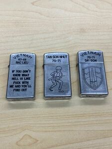 ジッポー オイルライター VIETNAM 67-68 BAC LIEU 70-71 SAI GON TAN SON NHUT 70-71 喫煙具 喫煙グッズ ZIPPO 3点セット ライター