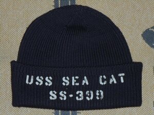 23 東洋 バズリクソンズ BR02757 128 ネイビー F USN ステンシル ワッチキャップ ニットキャップ