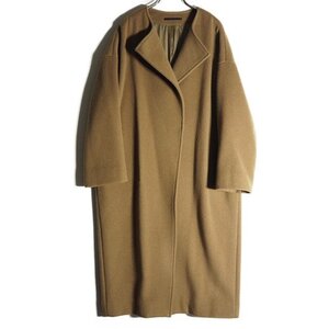 M7474H　▼AP STUDIO エーピーストゥディオ▼　Oversized LAMB Coat キャメル / オーバーサイズ ノーカラー ウールコート 秋冬