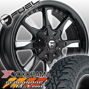 FUEL D603 Hydro ハマー H2 H1 HUMMER 20インチマッドタイヤホイールセット YOKOHAMA GEOLANDAR MT 35x12.50R20 37x12.50R20