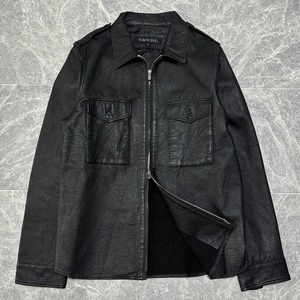 極美品 ペレシーマ NUMERODUE ヌメロデュエ 本革 ジップ レザージャケット シングル ライダースジャケット メンズ 48 (L) 黒 ブラック C772