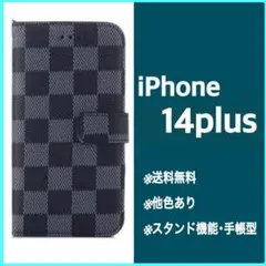 アイフォンケース 黒 スマホケース iPhone14plus ケース 手帳型