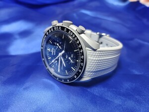 OMEGA×SWatch　ムーンスウォッチ　MOONに！高級シリコンベルト　社外OMEGA尾錠