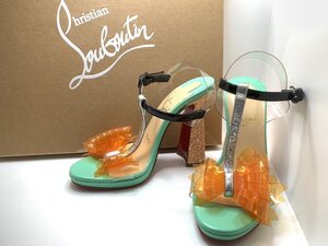 キングラム[05]Christian Louboutin[クリスチャン・ルブタン]LA VALOIS ヴァロア サンダル 12cm 35 オレンジ×グリーン【送料無料】1145