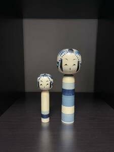 完売 新品未使用 BEAMS fennica 仙台木地製作所 INDIGO KOKESHI 4寸 6寸 2点セット③ ビームス フェニカ インディゴ こけし 本藍 佐藤康広