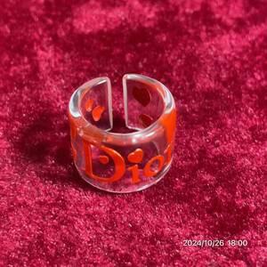 Dior クリスチャン ディオール ブランドロゴ ハート クリア リング 指輪 アクセサリー 