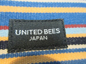 UNITED BEES BOOKCOVER青横縞210×310㎜ (410)左調整可動経年変化有