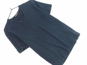 ネコポスOK HIDEAWAYS NICOLE ハイダウェイ ニコル Vネック Tシャツ size46/紺 ■◆ ☆ efb1 メンズ