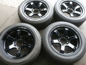 ◆ハイエース　ランクル　などの4WD車に　レイズ RAYS　グラムライツ　18X8J+20　6H　タイヤ225/55R18　8部山　4本セット