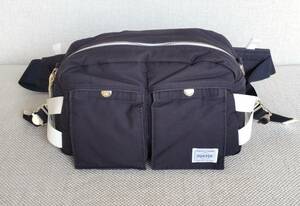 ★美品★ PORTER×haco! ポーター COTTON PROJECT ウエストバッグ NAVY 吉田カバン