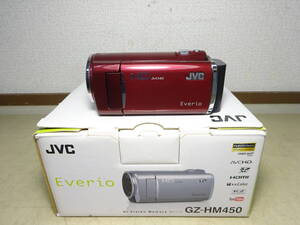 京都8☆ JVC Everio GZ-HM450 デジタルビデオカメラ レッドカラー 動作品 ハンディ― Victor ビクター