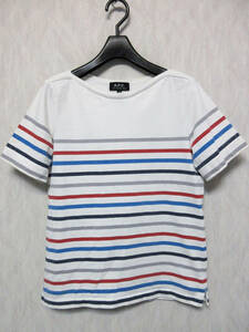 アーペーセー A.P.C. ボーダー 半袖 Tシャツ カットソー 白 S yg1181