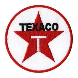TEXACO テキサコ ラウンド 刺繍ワッペン ハンドメイド #502 アメ雑　ハンドメイド 裁縫 飾り 素材 かざり オシャレ アイロン