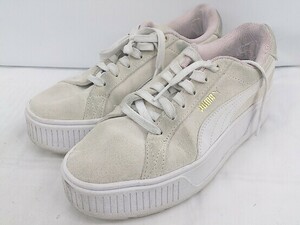 ◇ PUMA プーマ KARMEN カルメン 384614-10 厚底 スニーカー シューズ サイズ24cm ホワイト系 レディース E