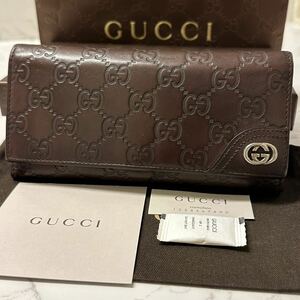 グッチ　GUCCI 財布　長財布　シマレザー　インターロッキングGG メンズ