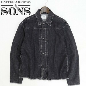 ◆UNITED ARROWS & SONS ユナイテッドアローズ＆サンズ 26 DENIM JACKET カットオフ デニム ジャケット インディゴブラック XL