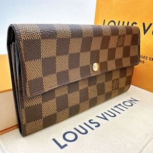 3702【美品】LOUIS VUITTON ルイヴィトン ダミエ ポルトフォイユ サラ 長財布 二つ折り財布 ウォレット N61734/CA0013