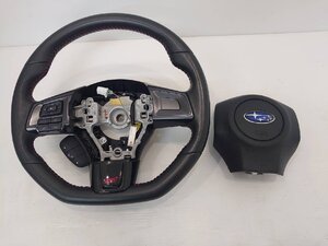 スバル WRX STi VAB 純正 ステアリング レッドステッチ ステアリングスイッチ インフォメーションスイッチ 赤ステッチ 流用 ハンドル