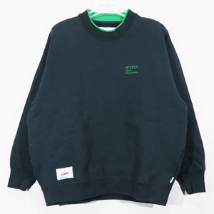 WTAPS ダブルタップス 23AW WIDE NECK 01/SWEATER/COTTON.FORTLESS ワイド スウェット ブラック トップス トレーナー Fez